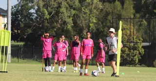 ভ্যালেন্টাইন স্পোর্টস পার্কে দ্বিতীয় দিনের অনুশীলনে নারী ফুটবলাররা